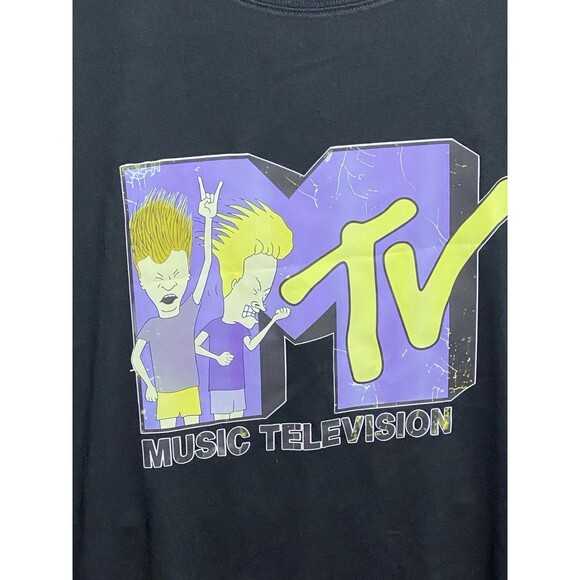 Retro MTV Logo Cotton T-Shirt Beavis & Butthead Size XL - Picture 2 of 4